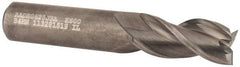 Kennametal - 5/8", 1-1/4" LOC, 5/8" Shank Diam, 3-1/2" OAL, 3 Flute, Solid Carbide Square End Mill - Single End, Uncoated, Spiral Flute, 37° Helix, Centercutting, Right Hand Cut, Right Hand Flute, Series AADE - Apex Tool & Supply