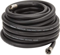 Parker - 50' Long Water Hose - 5/8" Diam, 3/4" GHT, Rubber, 125 psi, Black - Apex Tool & Supply