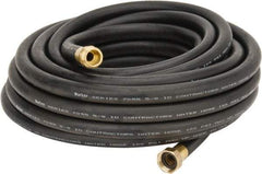 Parker - 50' Long Contractor Hose - 5/8" Diam, 3/4" GHT, Rubber, 100 psi, Black - Apex Tool & Supply