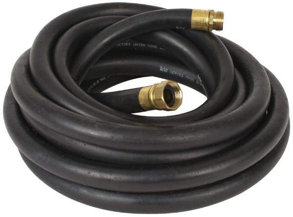 Parker - 25' Long Contractor Hose - 3/4" Diam, 3/4" GHT, Rubber, 100 psi, Black - Apex Tool & Supply