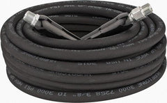 Parker - 50' Long, 3/8" Fitting, Male Rigid x Male Swivel Fitting, -40 to 250°F, Neoprene High Temp & High Pressure Hose - 3/8" Inside x 5/8" Outside Diam, Black, 3,000 psi - Apex Tool & Supply