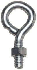 Gibraltar - 1/2-13, Zinc-Plated Finish, Steel Wire Turned Open Eye Bolt - 4" Thread Length, 1" ID x 2" OD, 6" Shank Length - Apex Tool & Supply