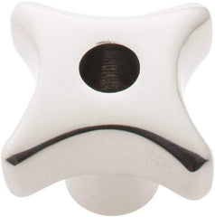 KIPP - 1.57" Head Diam, 4 Point Lobed Knob - 5/16-18 Hole, Stainless Steel - Apex Tool & Supply