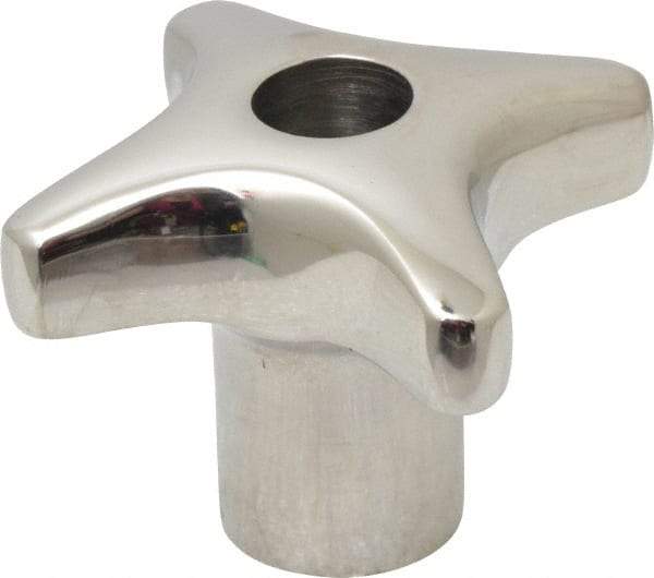 KIPP - 1.96" Head Diam, 4 Point Lobed Knob - 3/8-16 Hole, Stainless Steel - Apex Tool & Supply