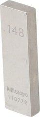 Mitutoyo - 0.148" Rectangular Steel Gage Block - Accuracy Grade AS-1, Includes Certificate of Inspection - Apex Tool & Supply