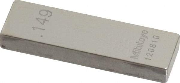 Mitutoyo - 0.149" Rectangular Steel Gage Block - Accuracy Grade AS-1, Includes Certificate of Inspection - Apex Tool & Supply