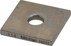 Mitutoyo - 0.114" Square Steel Gage Block - Accuracy Grade 0, Includes Certificate of Inspection - Apex Tool & Supply
