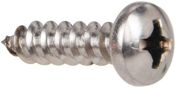 Value Collection - #6 Pan Head Phillips Sheet Metal Screw - Stainless Steel, 1/2" Length Under Head, Grade 316 - Apex Tool & Supply