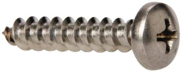Value Collection - #10 Pan Head Phillips Sheet Metal Screw - Stainless Steel, 1" Length Under Head, Grade 316 - Apex Tool & Supply