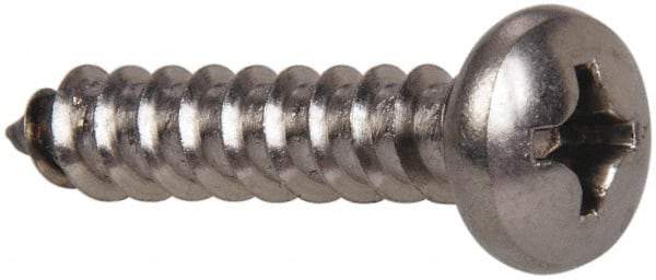 Value Collection - #10 Pan Head Phillips Sheet Metal Screw - Stainless Steel, 1-1/4" Length Under Head, Grade 316 - Apex Tool & Supply