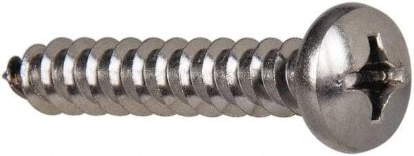 Value Collection - #14 Pan Head Phillips Sheet Metal Screw - Stainless Steel, 1-1/2" Length Under Head, Grade 316 - Apex Tool & Supply