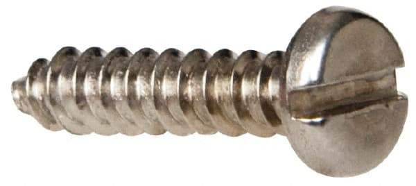 Value Collection - #4 Pan Head Slotted Sheet Metal Screw - Stainless Steel, 1/2" Length Under Head, Grade 316 - Apex Tool & Supply