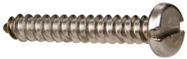 Value Collection - #4 Pan Head Slotted Sheet Metal Screw - Stainless Steel, 3/4" Length Under Head, Grade 316 - Apex Tool & Supply