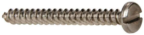 Value Collection - #6 Pan Head Slotted Sheet Metal Screw - Stainless Steel, 1-1/4" Length Under Head, Grade 316 - Apex Tool & Supply