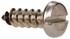 Value Collection - #8 Pan Head Slotted Sheet Metal Screw - Stainless Steel, 1/2" Length Under Head, Grade 316 - Apex Tool & Supply