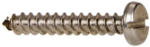Value Collection - #8 Pan Head Slotted Sheet Metal Screw - Stainless Steel, 1" Length Under Head, Grade 316 - Apex Tool & Supply