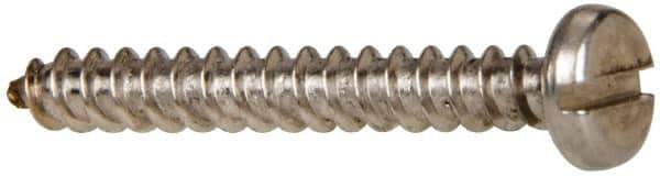 Value Collection - #8 Pan Head Slotted Sheet Metal Screw - Stainless Steel, 1-1/4" Length Under Head, Grade 316 - Apex Tool & Supply