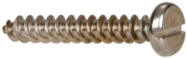 Value Collection - #10 Pan Head Slotted Sheet Metal Screw - Stainless Steel, 1-1/4" Length Under Head, Grade 316 - Apex Tool & Supply