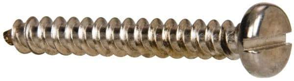 Value Collection - #10 Pan Head Slotted Sheet Metal Screw - Stainless Steel, 1-1/2" Length Under Head, Grade 316 - Apex Tool & Supply