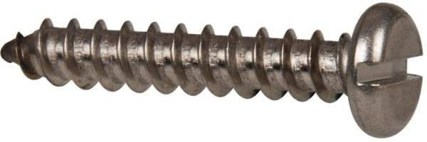 Value Collection - #12 Pan Head Slotted Sheet Metal Screw - Stainless Steel, 1-1/4" Length Under Head, Grade 316 - Apex Tool & Supply