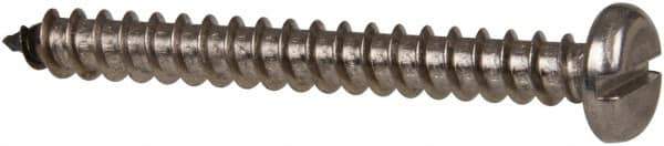 Value Collection - #12 Pan Head Slotted Sheet Metal Screw - Stainless Steel, 2" Length Under Head, Grade 316 - Apex Tool & Supply