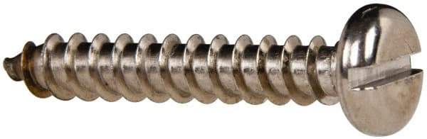 Value Collection - #14 Pan Head Slotted Sheet Metal Screw - Stainless Steel, 1-1/2" Length Under Head, Grade 316 - Apex Tool & Supply