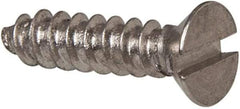 Value Collection - #4 Flat Head Slotted Sheet Metal Screw - Stainless Steel, 1/2" OAL, Grade 316 - Apex Tool & Supply