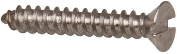 Value Collection - #4 Flat Head Slotted Sheet Metal Screw - Stainless Steel, 3/4" OAL, Grade 316 - Apex Tool & Supply