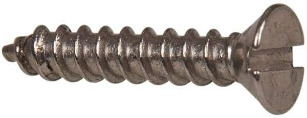 Value Collection - #6 Flat Head Slotted Sheet Metal Screw - Stainless Steel, 3/4" OAL, Grade 316 - Apex Tool & Supply
