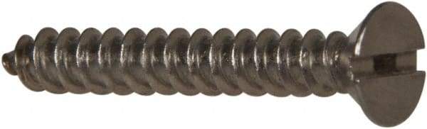 Value Collection - #6 Flat Head Slotted Sheet Metal Screw - Stainless Steel, 1" OAL, Grade 316 - Apex Tool & Supply