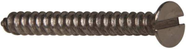 Value Collection - #6 Flat Head Slotted Sheet Metal Screw - Stainless Steel, 1-1/4" OAL, Grade 316 - Apex Tool & Supply