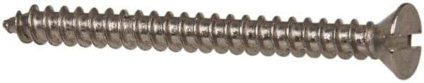 Value Collection - #6 Flat Head Slotted Sheet Metal Screw - Stainless Steel, 1-1/2" OAL, Grade 316 - Apex Tool & Supply
