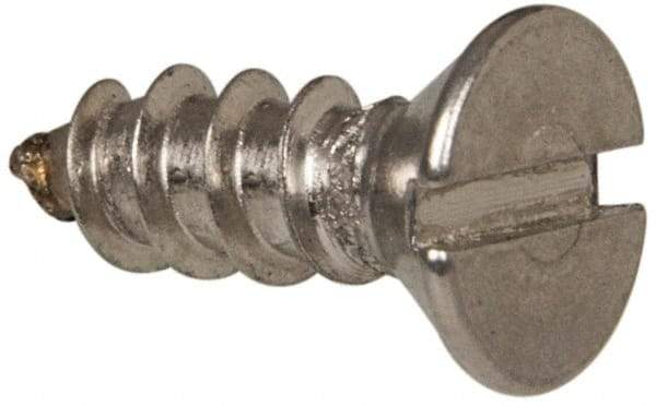 Value Collection - #8 Flat Head Slotted Sheet Metal Screw - Stainless Steel, 1/2" OAL, Grade 316 - Apex Tool & Supply