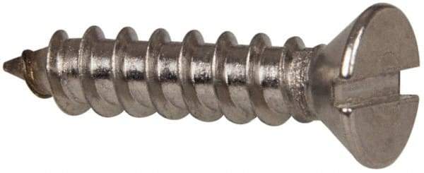 Value Collection - #8 Flat Head Slotted Sheet Metal Screw - Stainless Steel, 3/4" OAL, Grade 316 - Apex Tool & Supply