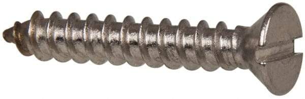 Value Collection - #8 Flat Head Slotted Sheet Metal Screw - Stainless Steel, 1" OAL, Grade 316 - Apex Tool & Supply