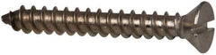 Value Collection - #8 Flat Head Slotted Sheet Metal Screw - Stainless Steel, 1-1/4" OAL, Grade 316 - Apex Tool & Supply