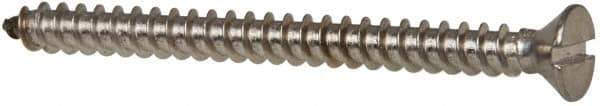 Value Collection - #8 Flat Head Slotted Sheet Metal Screw - Stainless Steel, 2" OAL, Grade 316 - Apex Tool & Supply