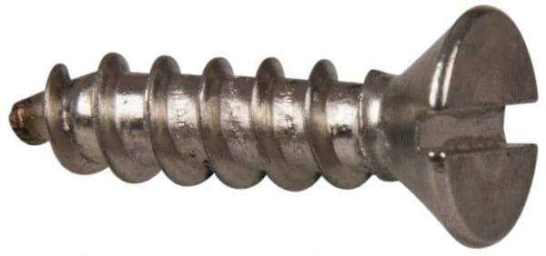 Value Collection - #10 Flat Head Slotted Sheet Metal Screw - Stainless Steel, 3/4" OAL, Grade 316 - Apex Tool & Supply