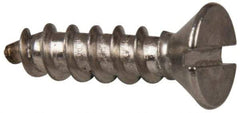 Value Collection - #10 Flat Head Slotted Sheet Metal Screw - Stainless Steel, 3/4" OAL, Grade 316 - Apex Tool & Supply
