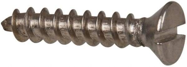 Value Collection - #10 Flat Head Slotted Sheet Metal Screw - Stainless Steel, 1" OAL, Grade 316 - Apex Tool & Supply