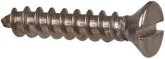 Value Collection - #10 Flat Head Slotted Sheet Metal Screw - Stainless Steel, 1" OAL, Grade 316 - Apex Tool & Supply