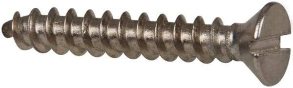 Value Collection - #10 Flat Head Slotted Sheet Metal Screw - Stainless Steel, 1-1/4" OAL, Grade 316 - Apex Tool & Supply