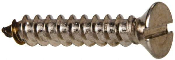Value Collection - #12 Flat Head Slotted Sheet Metal Screw - Stainless Steel, 1-1/4" OAL, Grade 316 - Apex Tool & Supply