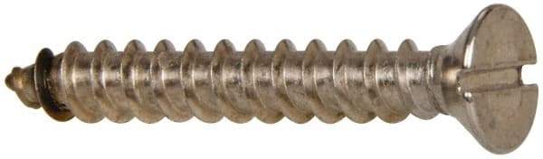 Value Collection - #12 Flat Head Slotted Sheet Metal Screw - Stainless Steel, 1-1/2" OAL, Grade 316 - Apex Tool & Supply