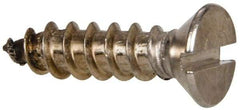 Value Collection - #14 Flat Head Slotted Sheet Metal Screw - Stainless Steel, 1" OAL, Grade 316 - Apex Tool & Supply