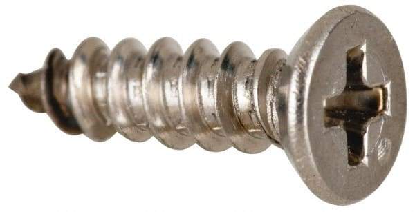 Value Collection - #4 Flat Head Phillips Sheet Metal Screw - Stainless Steel, 3/8" OAL, Grade 316 - Apex Tool & Supply