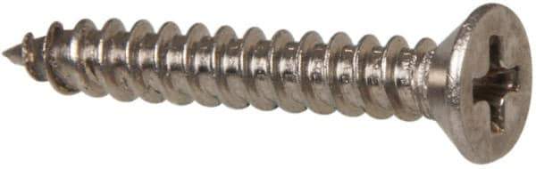 Value Collection - #4 Flat Head Phillips Sheet Metal Screw - Stainless Steel, 3/4" OAL, Grade 316 - Apex Tool & Supply