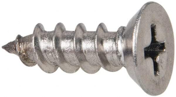 Value Collection - #10 Flat Head Phillips Sheet Metal Screw - Stainless Steel, 5/8" OAL, Grade 316 - Apex Tool & Supply