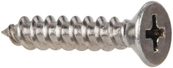 Value Collection - #10 Flat Head Phillips Sheet Metal Screw - Stainless Steel, 1" OAL, Grade 316 - Apex Tool & Supply