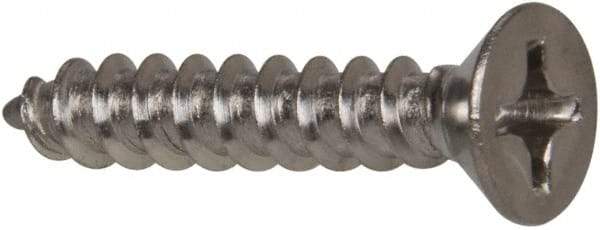 Value Collection - #12 Flat Head Phillips Sheet Metal Screw - Stainless Steel, 1-1/4" OAL, Grade 316 - Apex Tool & Supply